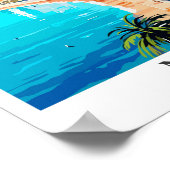 ニースフランストラベルアートヴィンテージイラストレーション ポスター (角)