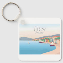 ニースフランスリビエラフランスのパステルトラベル キーホルダー