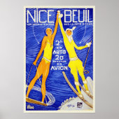 ニースフランスリヴィエラヴィンテージ旅行ポスター ポスター (正面)