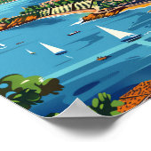 ニースフランスヴィンテージレトロ旅行イラストレーション ポスター (角)