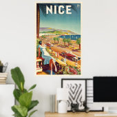 ニースフランスヴィンテージ旅行ポスター ポスター (ホームオフィス)