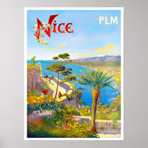 ニースフランスヴィンテージ旅行 ポスター