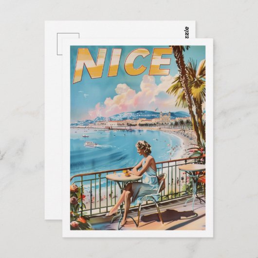 ニースフランスヴィンテージ有名なトラベルプレイス ポストカード (正面/裏面)