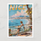 ニースフランスヴィンテージ有名なトラベルプレイス ポストカード (正面)