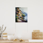 ニースフランス水彩風景アートプリントポスター ポスター (キッチン)