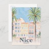ニースフランス水絵を描色の旅行 ポストカード (正面/裏面)