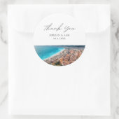 ニースフランス結婚式の引き出物写真ありがとう ラウンドシール (バッグ)