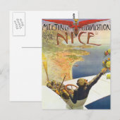 ニースフランス航空ポスターアート ポストカード (正面/裏面)