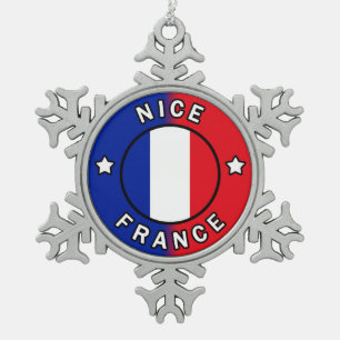 ニースフランス スノーフレークピューターオーナメント