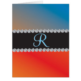 ニースブルーオレンジブラックダイヤモンド3dモノグラムイニシャル