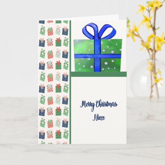 ニースプレゼント用クリスマスカードデザイン カード (黄色い花)