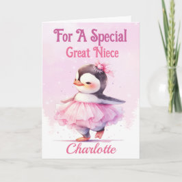 ニースペンギン素晴らしピンクバレリーナのクリスマス シーズンカード