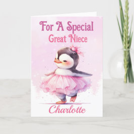 ニースペンギン素晴らしピンクバレリーナのクリスマス シーズンカード