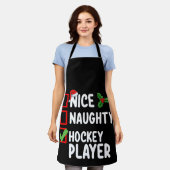 ニースホッケーいけなプレーヤークリスマスリストサンタ エプロン (着用した状態)