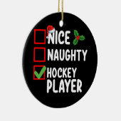 ニースホッケーいけなプレーヤークリスマスリストサンタ セラミックオーナメント (右)