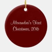 ニースホリーリースベビー初めてのクリスマスオーナメント セラミックオーナメント (裏面)