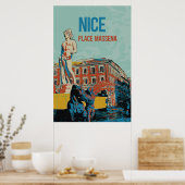 ニースマセナスクエアイラストレーションフランスポスター ポスター (キッチン)