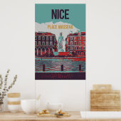 ニースマセナスクエアイラストレーションフランス ポスター (キッチン)