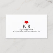 ニースメイクアップアーティスト赤い唇の白 名刺 (裏面)