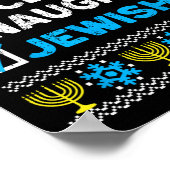 ニースユダヤいけな人の醜いハヌッカセーターハヌカー(ユダヤ教の祭り) ポスター (角)