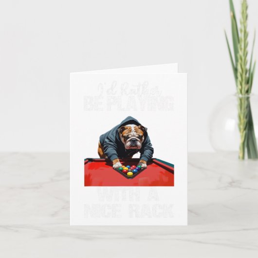 ニースラックおもしろいブルドッグプールビリヤード男性へWom カード (正面)