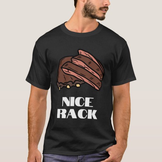 ニースラックおもしろい – リブとBbq Tシャツ (正面)
