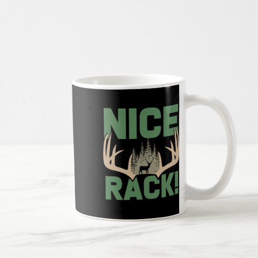 ニースラック〔雄ジカの〕枝角鹿おもしろい狩りハンターユーモア コーヒーマグカップ (右)