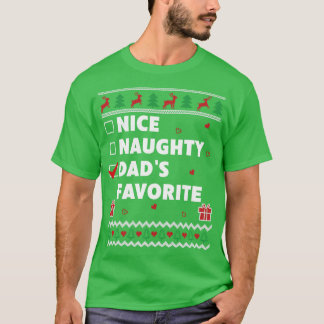 ニースリストいけな醜いクリスマスデザインパパFavou Tシャツ