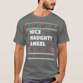 ニースリストいけな醜いクリスマスデザイン天使 Tシャツ