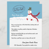 ニースリスト雪だるまレターSanta パーソナライズされた シーズンカード (正面/裏面)