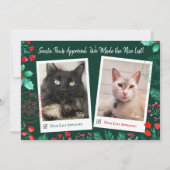 ニースリスト2猫フォトウォーターカラーレッド&グリーン シーズンカード (正面)