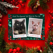 ニースリスト2猫フォトウォーターカラーレッド&グリーン シーズンカード