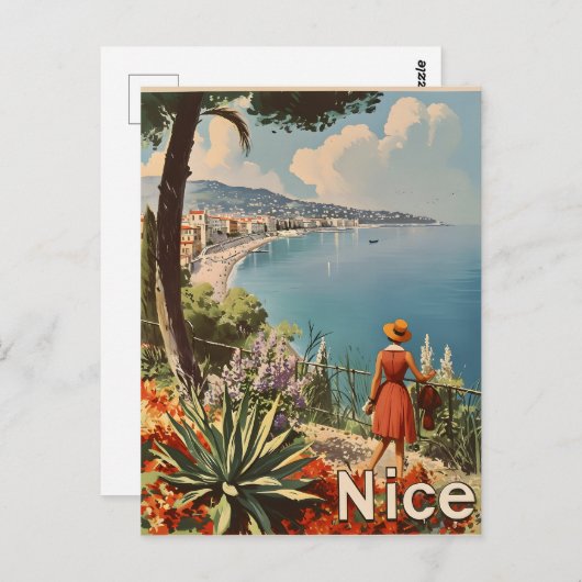 ニースリビエラフランスのハガキのヴィンテージ ポストカード (正面/裏面)
