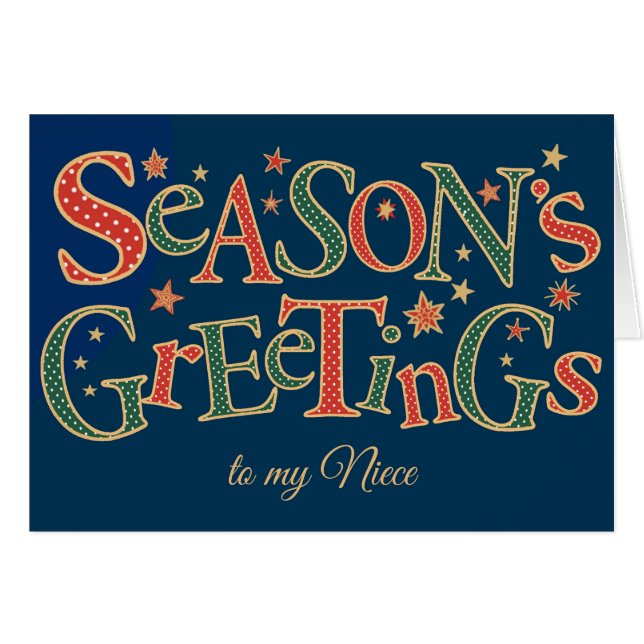 ニースレッドグリーンポルカのシーズンの挨拶 (正面横)