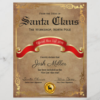 ニース公式リスト証明書