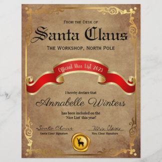 ニース公式リスト証明書