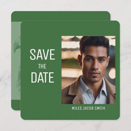 ニース写真卒業招待状日付の保存 セーブザデート (正面/裏面)