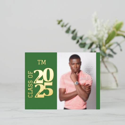 ニース写真卒業箔招待状葉書 箔招待状ポストカード (立ち正面)