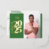 ニース写真卒業箔招待状葉書 箔招待状ポストカード (正面/裏面)