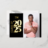 ニース卒業箔フォト招待状はがき 箔招待状ポストカード (正面/裏面)