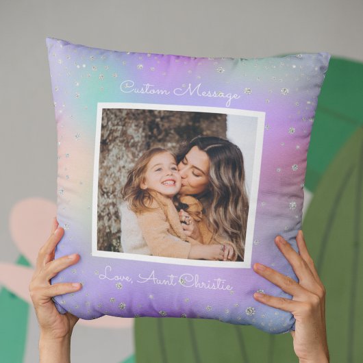 ニース叔母カスタムさんフォトパープル クッション