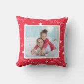 ニース叔母カスタムさん写真赤いクリスマス クッション (正面)