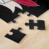 ニース子猫 – ブラック&PInk ジグソーパズル (側面)