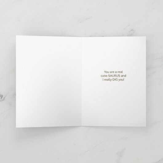 ニース恐竜のキスステゴサウルスのバレンタイン シーズンカード (内部)