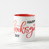 ニース文字ハッピー感謝祭タイポグラフィマグ マグカップ (中央)