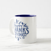 ニース文字ハッピー感謝祭葉秋付 ツートーンマグカップ (正面左)