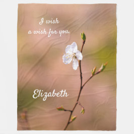 ニース日本のアプリコット花 フリースブランケット