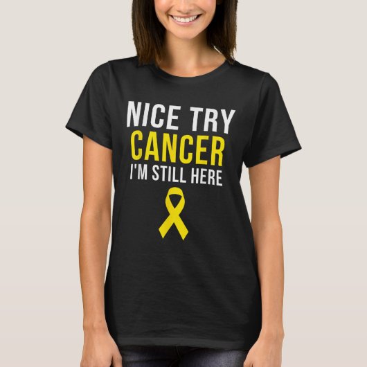ニース生存肉腫がん認識度黄 Tシャツ (正面)