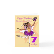 ニース素晴らしバレリーナ誕生日ピーチエイジカード