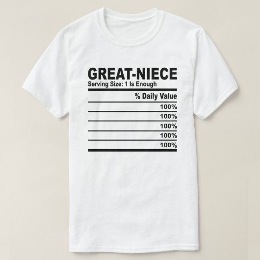 ニース素晴らし栄養ファクトカスタムーのパーソナライズ Tシャツ (デザイン正面)